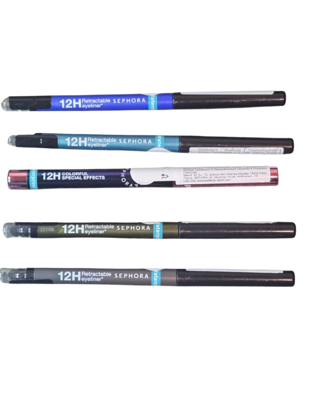NEW Sephora Collection 12HR Waterproof Eyeliner 5 Piece Color Bundle